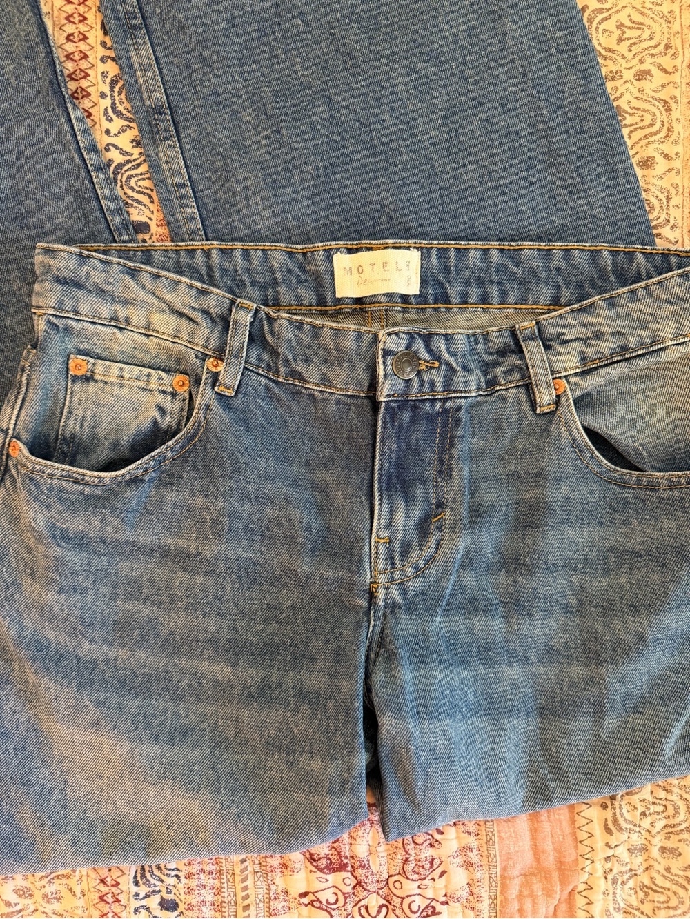 Motel Rocks medium wash wide-leg jeans